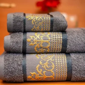 Ensemble de Serviettes Royal de 3 Pièces – Gris