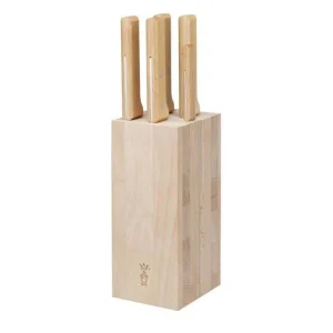 Bloc de couteaux garni Opinel en bois de hêtre – 5 couteaux de cuisine