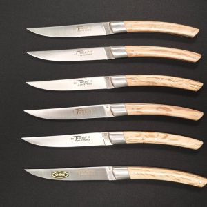 Couteaux à steak Le Thiers par Le Fidèle – Manche Chêne 6 pièces